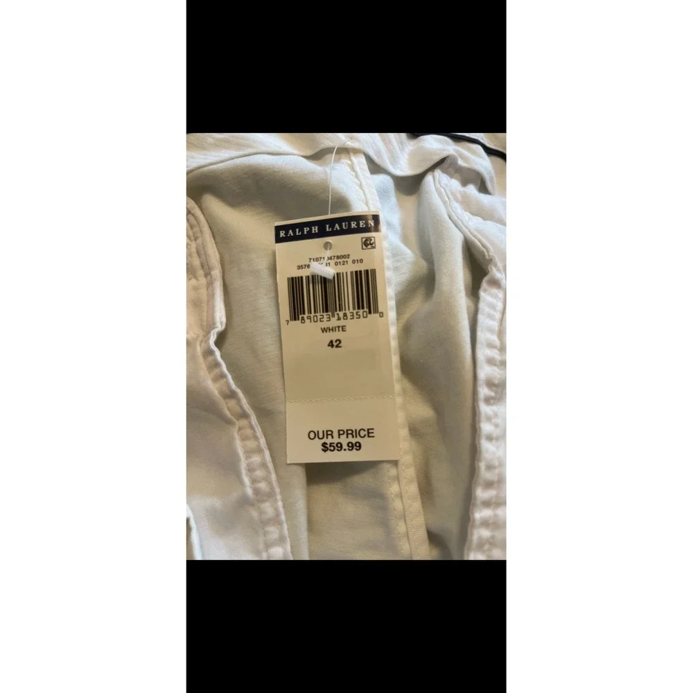 Polo Ralph Lauren Classic Fit Stretch White Shorts Mens Size 42 NWT‎